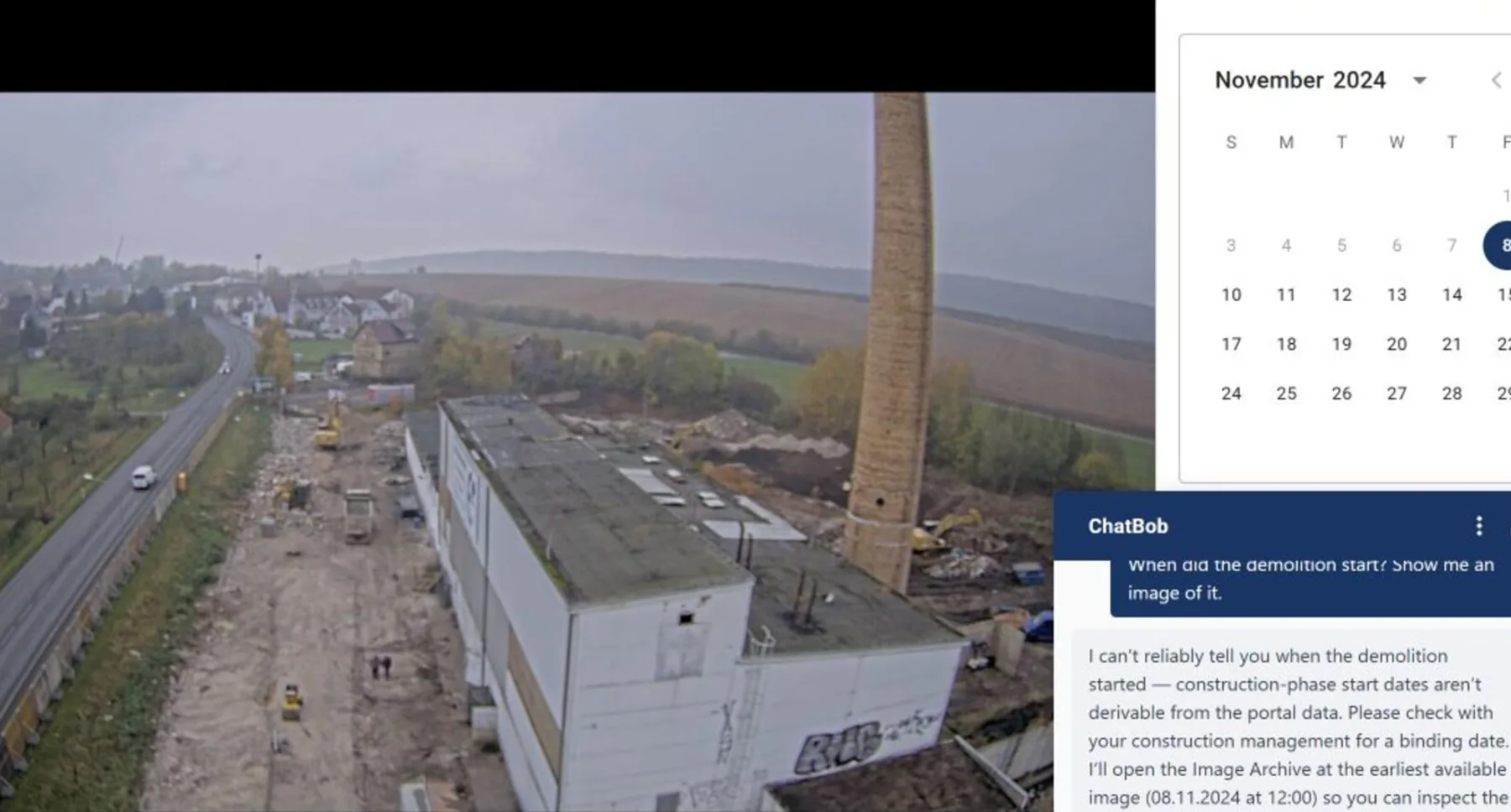 BauTV+ image archive on 25.06.2025: foundation stone ceremony with guests on the floor slab, ChatBob has set the date