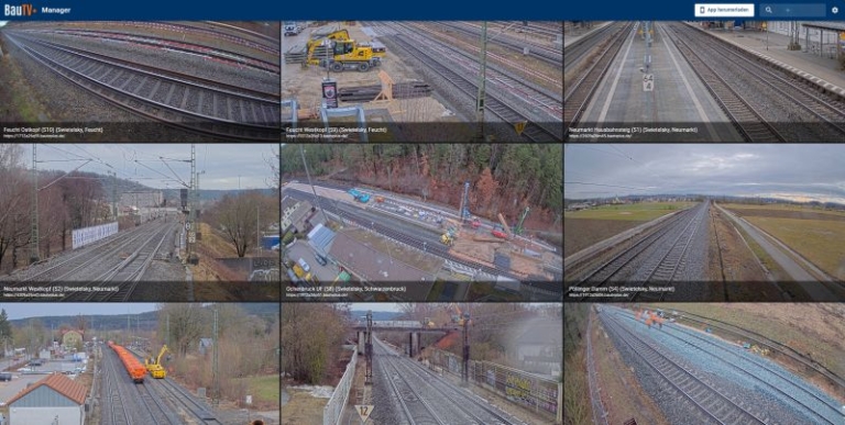 Nuremberg–Regensburg railway renewal with multiple live cameras